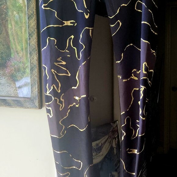 J13   Gorgeous rare Gold, black n gray leggings Italian fabric 16% spandex - Picture 6 of 8